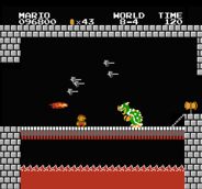 Mario Vs. Bowser in Super Mario Brothers (1985)